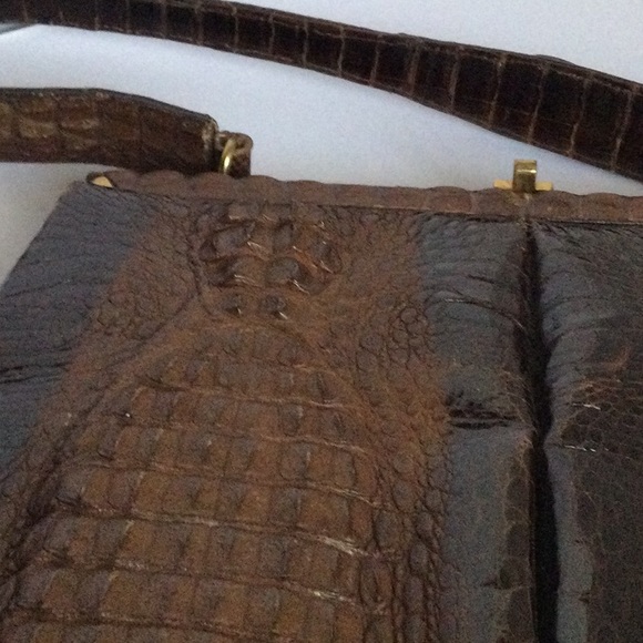 GORGEOUS VINTAGE CROCODILE LEATHER BAG - Picture 3 of 6